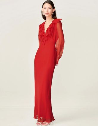 Omnes Womens Yvette Dress in Barbados Cherry - Red - Size: 20