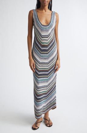 Missoni Metallic Chevron Stripe Sweater Dress in Smso4-Multicolor Cold Tones at Nordstrom, Size 10 Us