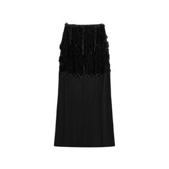 Maison Margiela Velvet-panel Maxi Skirt