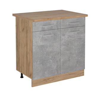 Vicco Mueble Bajo De Cocina R-line, Hormig&oacute;n, 80 Cm, Et Roble