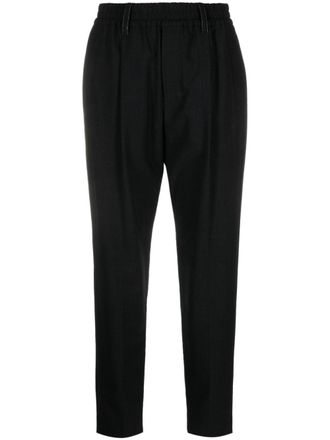 Brunello Cucinelli tailored cropped trousers - women - Polyamide/Virgin Wool/Elastane/Polyester/Acetate/Cupro - 34 - Black