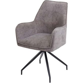 Hhg Sedia imbottita con braccioli HHG-337 struttura treppiede tessuto grigio scuro