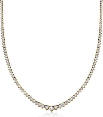 Ross-Simons Graduated Lab-Grown Diamond Tennis Bracelet in 18kt Gold Over Sterling