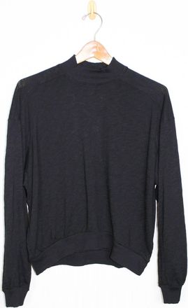 bobi Womens Rib Mix Turtle Neck Top In Black