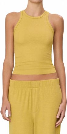 &Eacute;terne High Neck Fitted Tank In Saffron