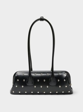 Osoi Womens Boat small studded leather baguette bag