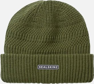 Sealskinz Mens Sealskinz Gressenhall Textured Stripe Beanie Olive - Tan - Size: L/XL