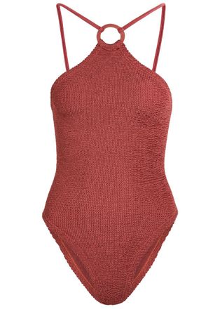 Hunza G Jasmine Hoop Detail Crinkle Swimsuit - Pink - One Size