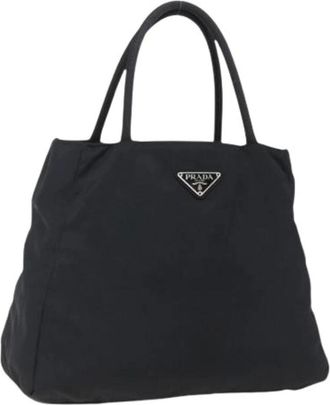 Prada Pre-owned Tote Bags, female, Black, Size: ONE SIZE Pre-owned Vintage Nylon Tote