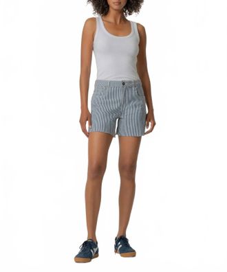 Kut from the Kloth Jane High Rise Short With Raw Hem In Navy/ivory