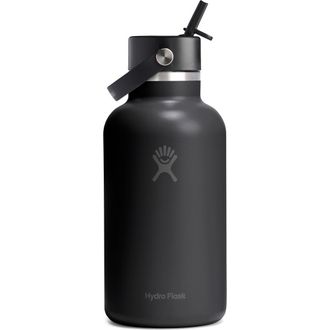 Hydro Flask 64-Ounce Wide Mouth with Flex Straw Cap in Black at Nordstrom