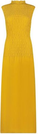 Lela Rose Smocked Knit Mock Neck Dress in Mustard at Nordstrom, Size X-Small