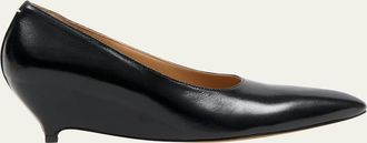 Maison Margiela Court Shoe Leather Wedge Pumps