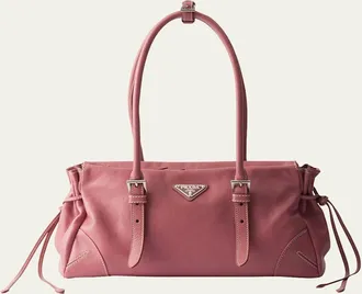 Prada Bonnie Medium Antiqued Leather Tote Bag