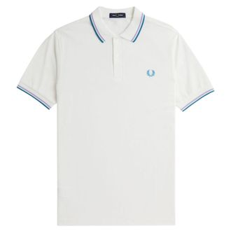 Fred Perry Poloshirt Met Dubbele Bies In Sneeuwwitje