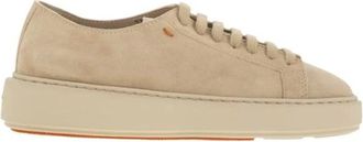 Santoni Schoenen, Dames, Beige, 37 1/2 EU, Leer, Suede Sneakers
