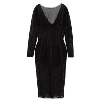 Elisabetta Franchi Tulle Midi Dress