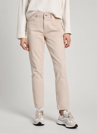 Pepe Jeans London High-waist-Jeans PEPE JEANS TAPERED JEANS HW, Damen, Gr. 28, L&auml;nge 30, beige, Denim/Jeans, Obermaterial: 100% Baumwolle, gerade, unten schmal lang, Je
