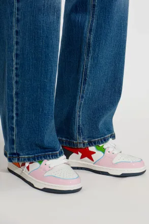 A Bathing Ape Leather Sports Shoes With Logo, Womens, Multicolour