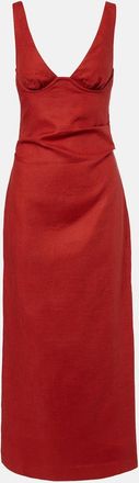 Sir. Draped linen midi dress