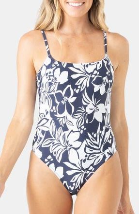 Roxy Oceanside Scoop Low Back One-Piece Swimsuit in Mood Indigo at Nordstrom Rack, Size X-Large