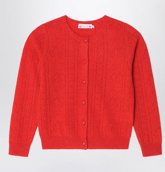 BONPOINT Red cashmere cardigan