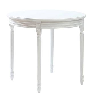 Nordlys Round Wood Dining Table for 4 People in White