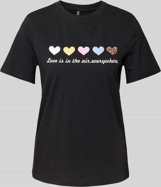 Pieces Regular Fit T-Shirt aus reiner Baumwolle Modell MARIA in Black, Größe XS