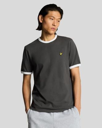 Lyle & Scott Ringer T-shirt in Gunmetal/White at Nordstrom, Size Xx-Large