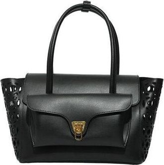 Coccinelle Perforated Split Leather Tote Bag