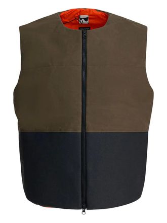 GR10K zip colour-block jacket - men - Cotton/Polyester - M - Brown