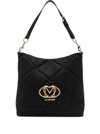 Love Moschino quilted logo tote bag - Black