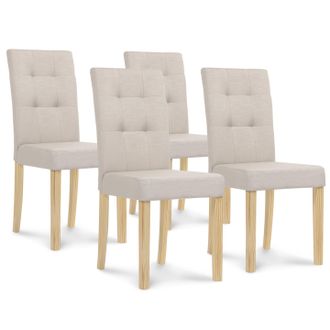 IDMarket Set Di 4 Sedie Da Pranzo Imbottite Polga Beige