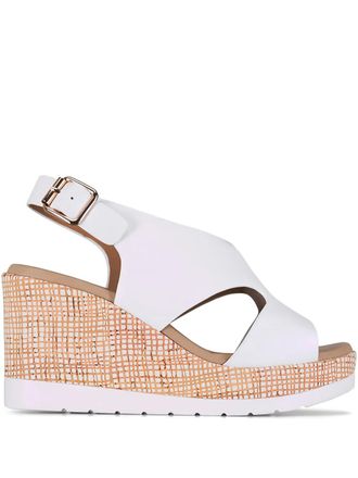 Ron White Sandali Dacota con zeppa - Bianco