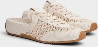 Rag & Bone Womens Ultra Slim Retro Runner Mule In Sea Salt Raffia