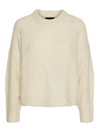 Pieces Pieces A/S Womens Pcnatherine LS O-Neck Knit Bc Sweater, Birch/Pattern: Melange, L