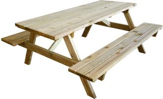 OEM Tavolo Con Panche Pic Nic Legno Esterno Giardino Tavoli 180x160x70cm