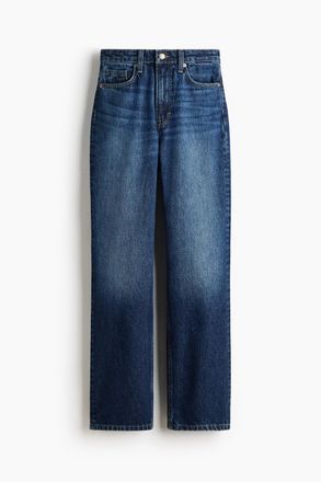 H&M Straight High Jeans - Dunkles Denimblau