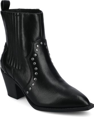 Journee Collection Journee Womens Braylee Studded Western Ankle Booties