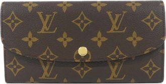 Louis Vuitton Fuchsia Marron Coated Canvas Long Wallet (Bi-Fold) (Pre-Owned)