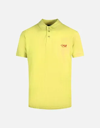 Roberto Cavalli Mens Cavalli Class Signature Logo Yellow Polo Shirt - Size: 42