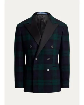 Polo Ralph Lauren Mens Polo Tailored Fit Plaid Tuxedo Jacket