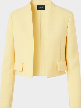 Akris Helena Wool Crepe Open-Front Short Jacket