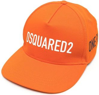 Dsquared2 logo-print cotton cap - men - Cotton - One Size - Orange