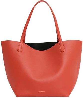Mansur Gavriel Everyday Soft Leather Tote in Pomodoro/Black at Nordstrom