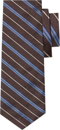 Brooks Brothers Regimental Zijden Stropdas - Heren - Stropdassen - Bruin - ONE Size - Accessoires