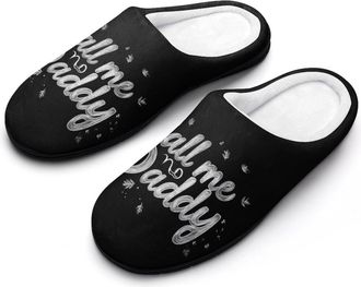 Generic Call Me Daddy Slippers Men Winter Warm Cotton Anti-Slip Indoor Slip-Ons House Shoes