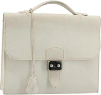 Herm&egrave;s Pre-owned Handbag - Dames - Vintage Handtas - Wit - ONE Size - Leer - Vintage