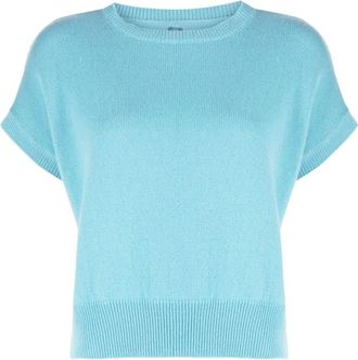 Teddy Cashmere Genova sleeveless cropped cashmere jumper - women - Cashmere - 2 - Blue