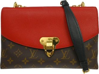 Louis Vuitton Saint Placide Monogram Canvas And Leather Brown Canvas Handbag (Pre-Owned)